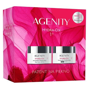 Набір Agenity 1º Hydra-Ox 2025, антиоксидантний денний зволожуючий крем, SPF 20, 50 мл + відновлювальний нічний зволожуючий крем, 50 мл