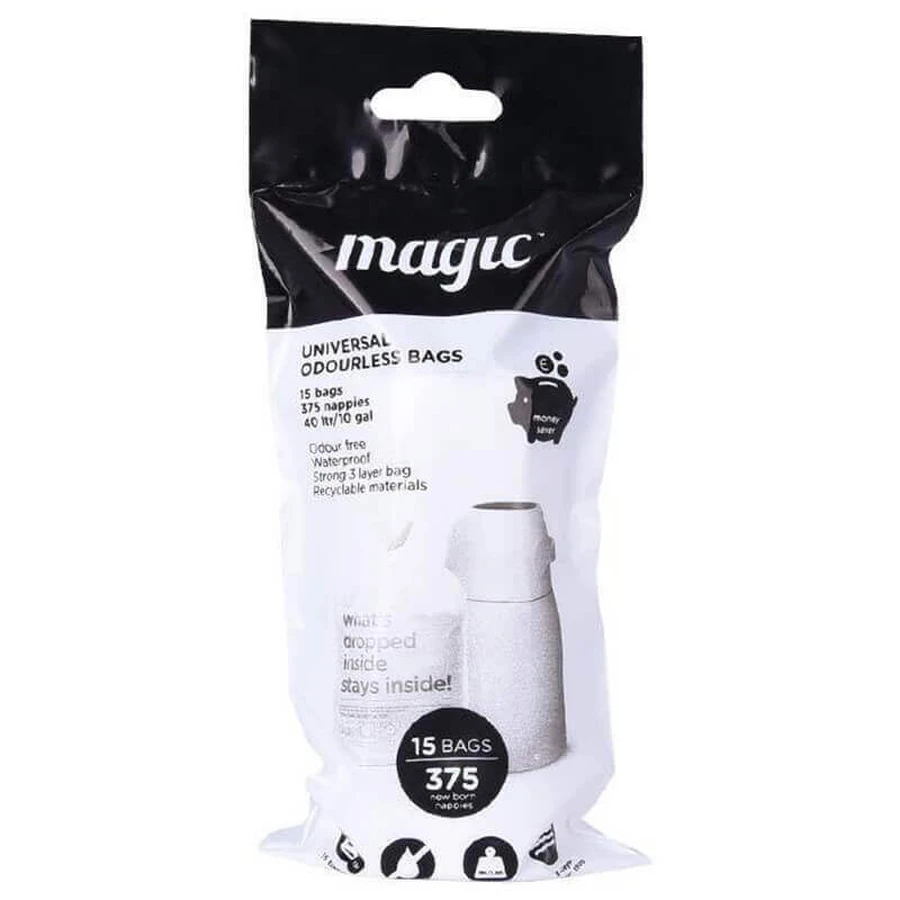 Magic, 3-шарові мішки для використаних підгузків, 15 штук: ціни та характеристики