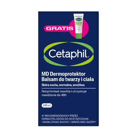 Cetaphil MD Dermoprotector, лосьйон для обличчя та тіла, 236 мл + Cetaphil PS, ліпоактивний зволожуючий крем, міні-продукт, 14 г безкоштовно: ціни та характеристики