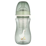 Canpol Babies EasyStart, пляшечка з широким горлом, від 3 місяців, гусяча, 240 мл + контейнер для молока: ціни та характеристики