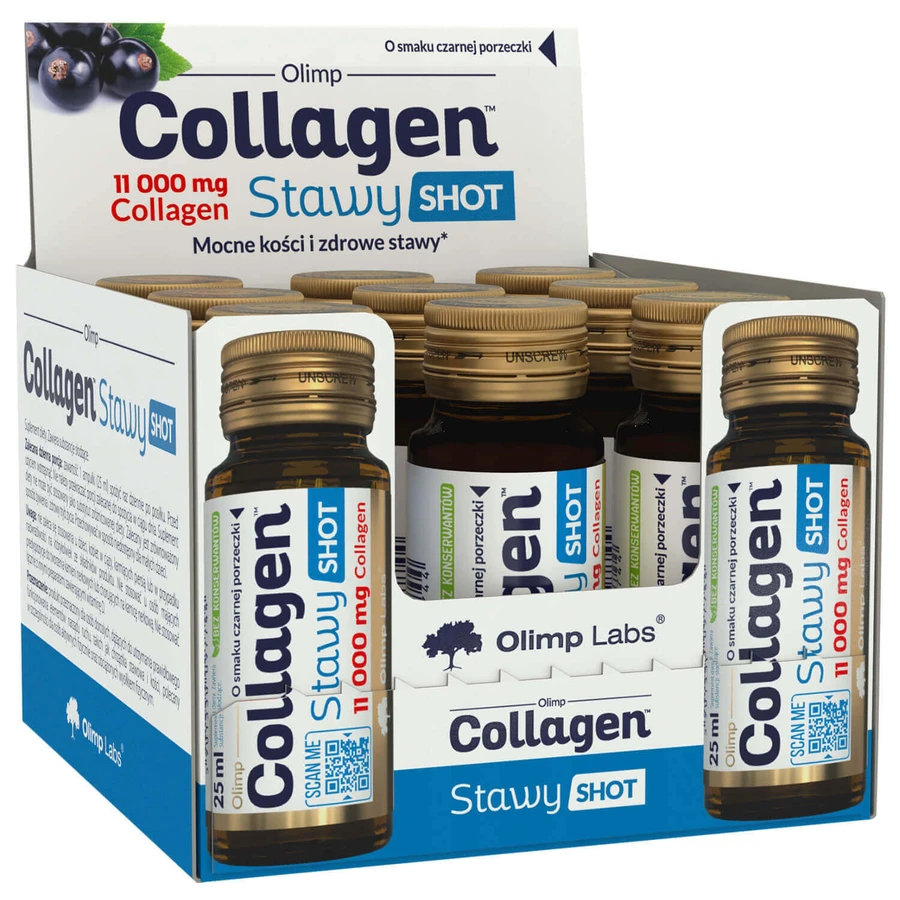 Olimp Collagen Stawy Shot, скляна ампула, зі смаком чорної смородини, 9 x 25 мл: ціни та характеристики