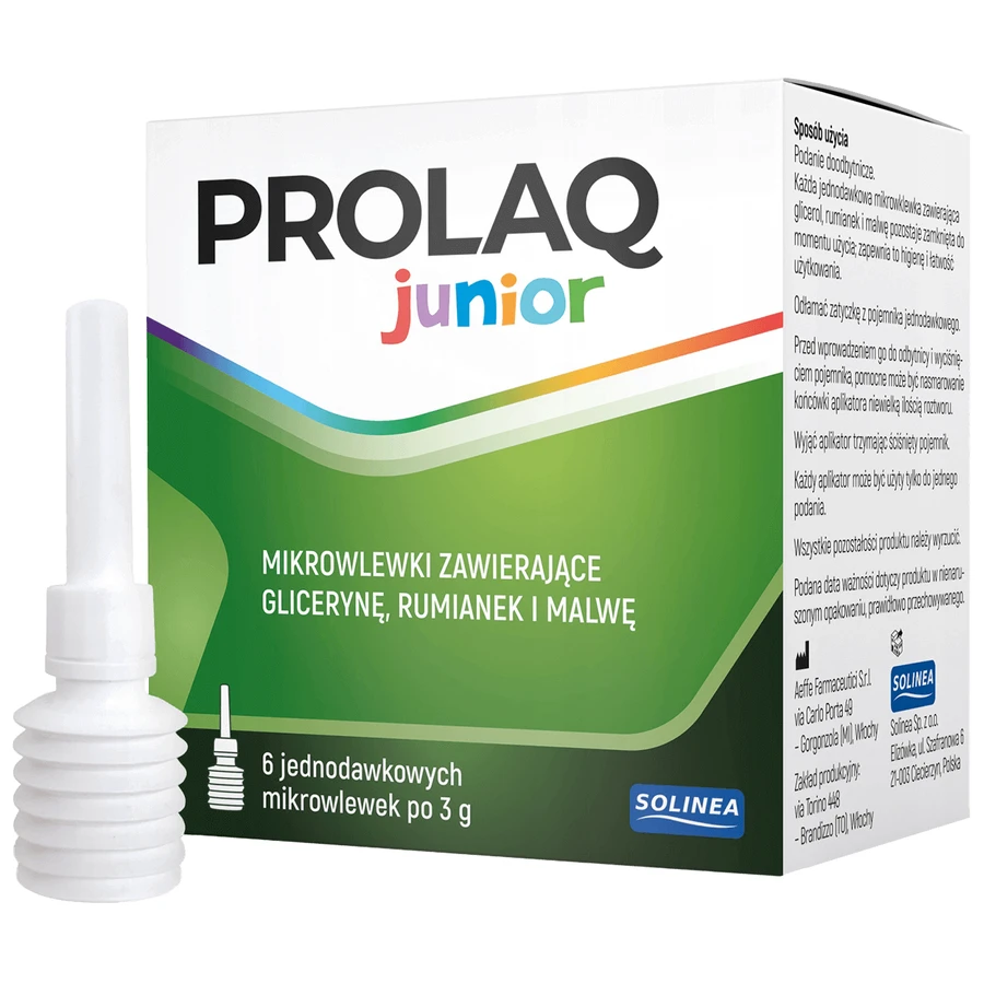 Prolaq Junior, ректальные микроинфузии с глицерином, ромашкой и мальвой, 3 г x 6 шт.: цены и характеристики