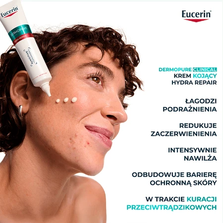 Eucerin DermoPure Clinical Hydra Repair, заспокійливий крем для шкіри, схильної до акне, 40 мл: ціни та характеристики