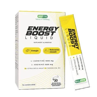 Комплекс аминокислот с витамином B6 и B12 Energy Boost, 20 пакетиков, Agetis