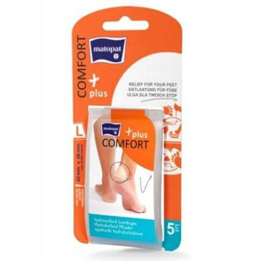 Гідроколоїдні пластирі Comfort Plus, великі, 5 штук, Matopat: ціни та характеристики