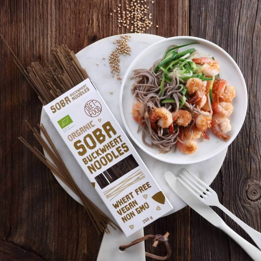 Diet-Food Органічна гречана локшина Соба, безглютенова гречана локшина Соба, біо, 250 г: ціни та характеристики