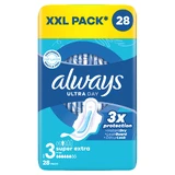 Always Ultra Day, гигиенические полотенца с крылышками, Super Extra, 28 шт.