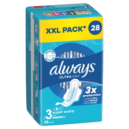 Always Ultra Day, гигиенические полотенца с крылышками, Super Extra, 28 шт.: цены и характеристики