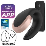 Satisfyer Double Love, вибратор для пар с управлением через приложение, черный, 1 штука