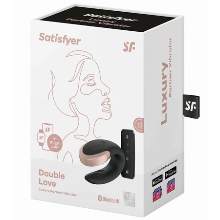 Satisfyer Double Love, вібратор для пар з керуванням через додаток, чорний, 1 шт.: ціни та характеристики