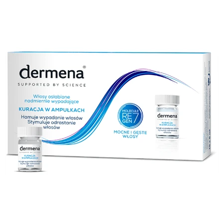 Набір Dermena Hair Care, шампунь проти випадіння волосся, 200 мл + засіб для гальмування випадіння волосся, 5 мл х 15 ампул + сироватка для стимулювання росту волосся, 50 мл безкоштовно: ціни та характеристики