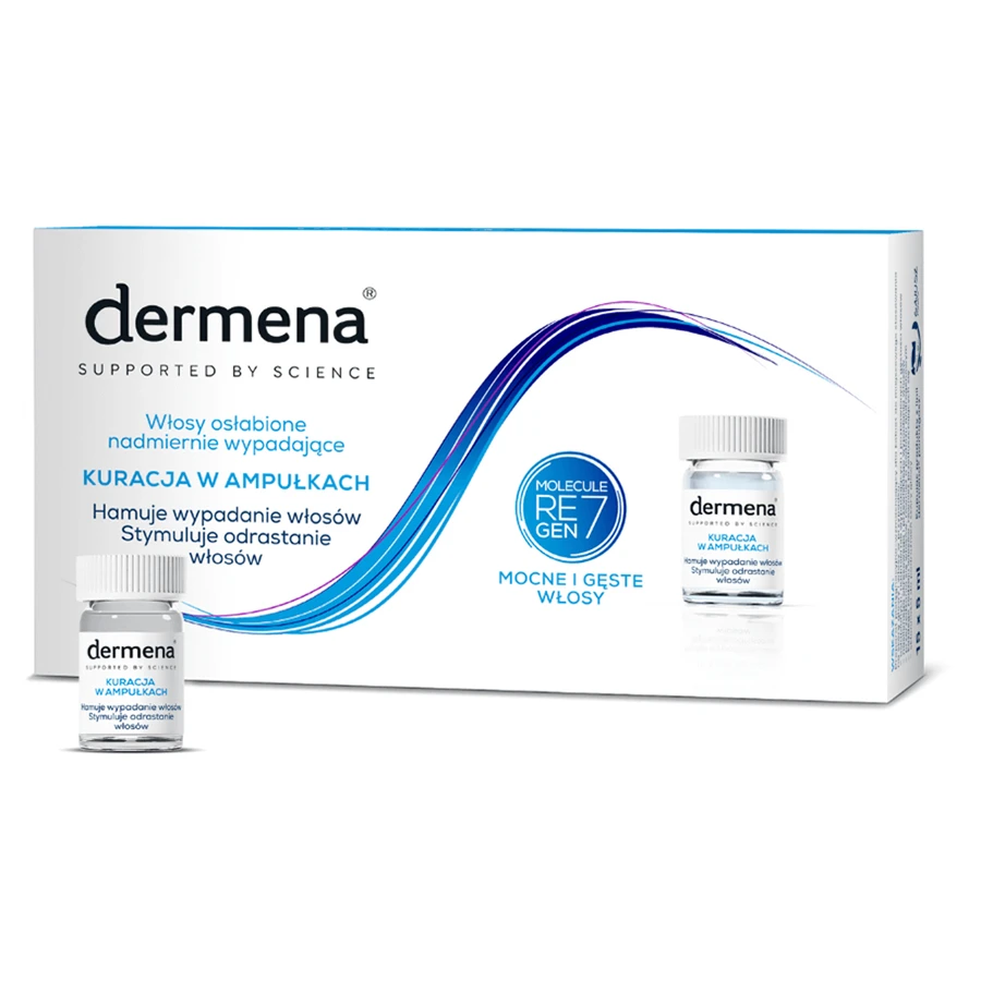 Набір Dermena Hair Care, шампунь проти випадіння волосся, 200 мл + засіб для гальмування випадіння волосся, 5 мл х 15 ампул + сироватка для стимулювання росту волосся, 50 мл безкоштовно: ціни та характеристики