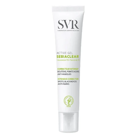 SVR SebiaClear Active Gel, активний гель проти недосконалостей, 40 мл + Sebiaclear, гель, 55 мл з косметичкою безкоштовно: ціни та характеристики