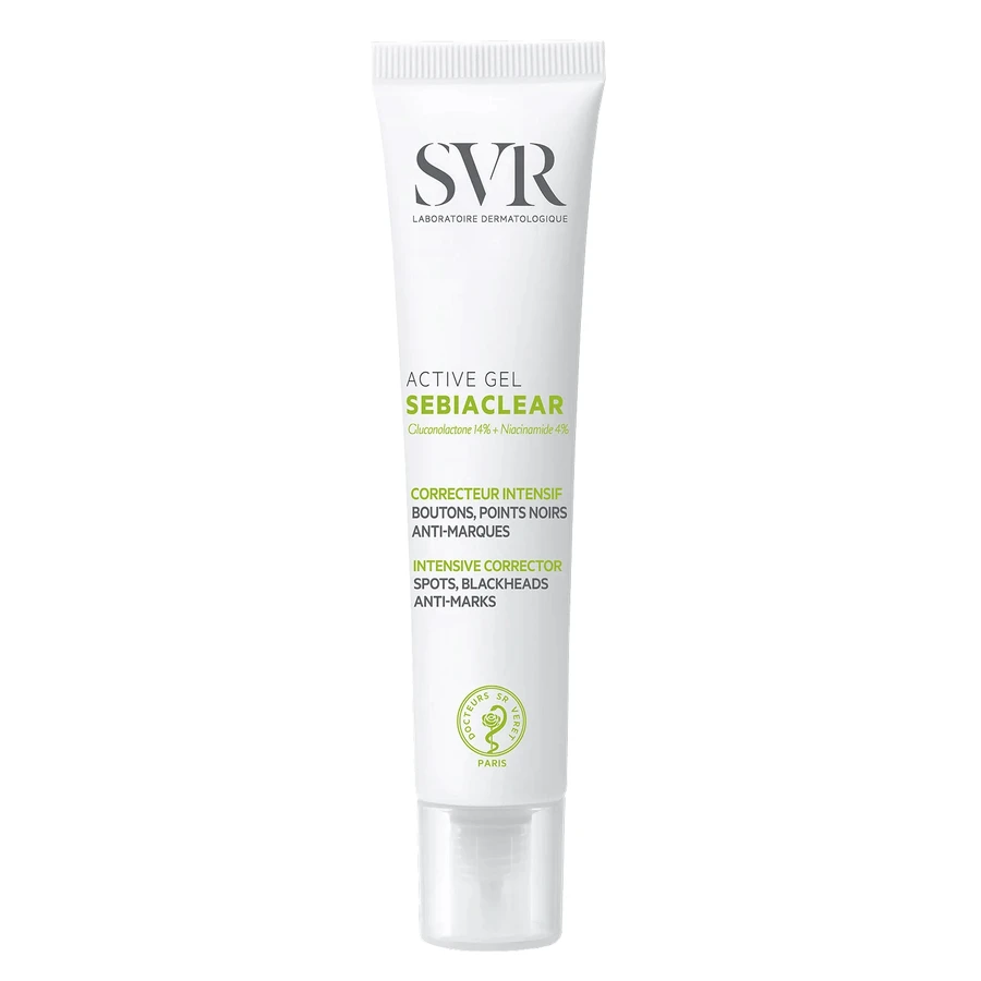 SVR SebiaClear Active Gel, активний гель проти недосконалостей, 40 мл + Sebiaclear, гель, 55 мл з косметичкою безкоштовно: ціни та характеристики