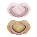 Canpol Babies, пустушка, силіконова, симетрична, Gold, рожева, 0-6 місяців, 2 штуки: ціни та характеристики