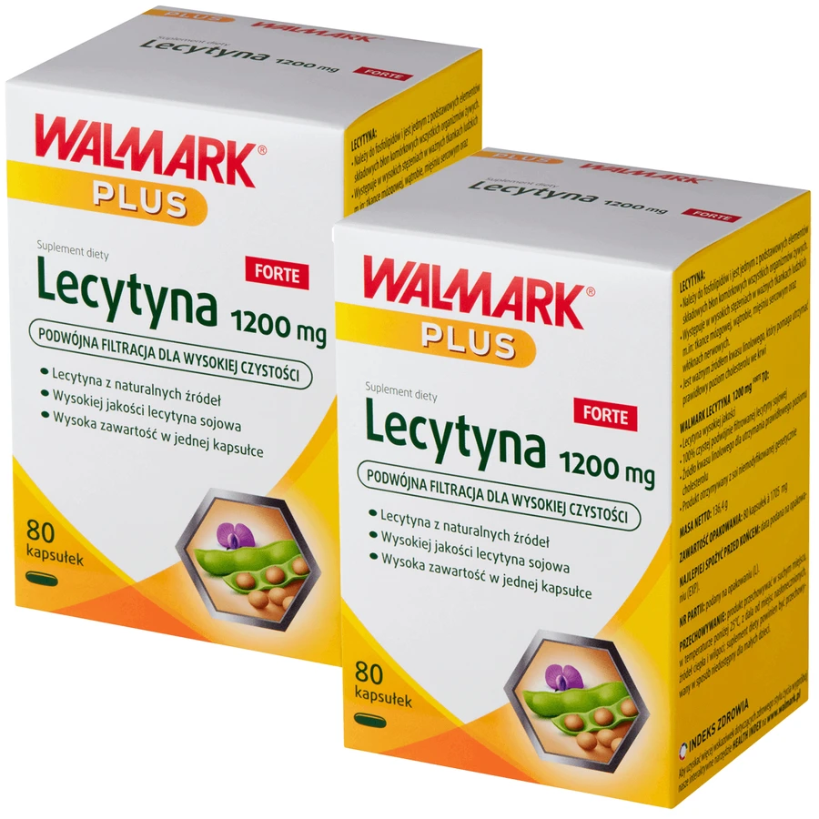 Набор Walmark Plus Lecithin 1200 мг Forte, 2 x 80 капсул: цены и характеристики