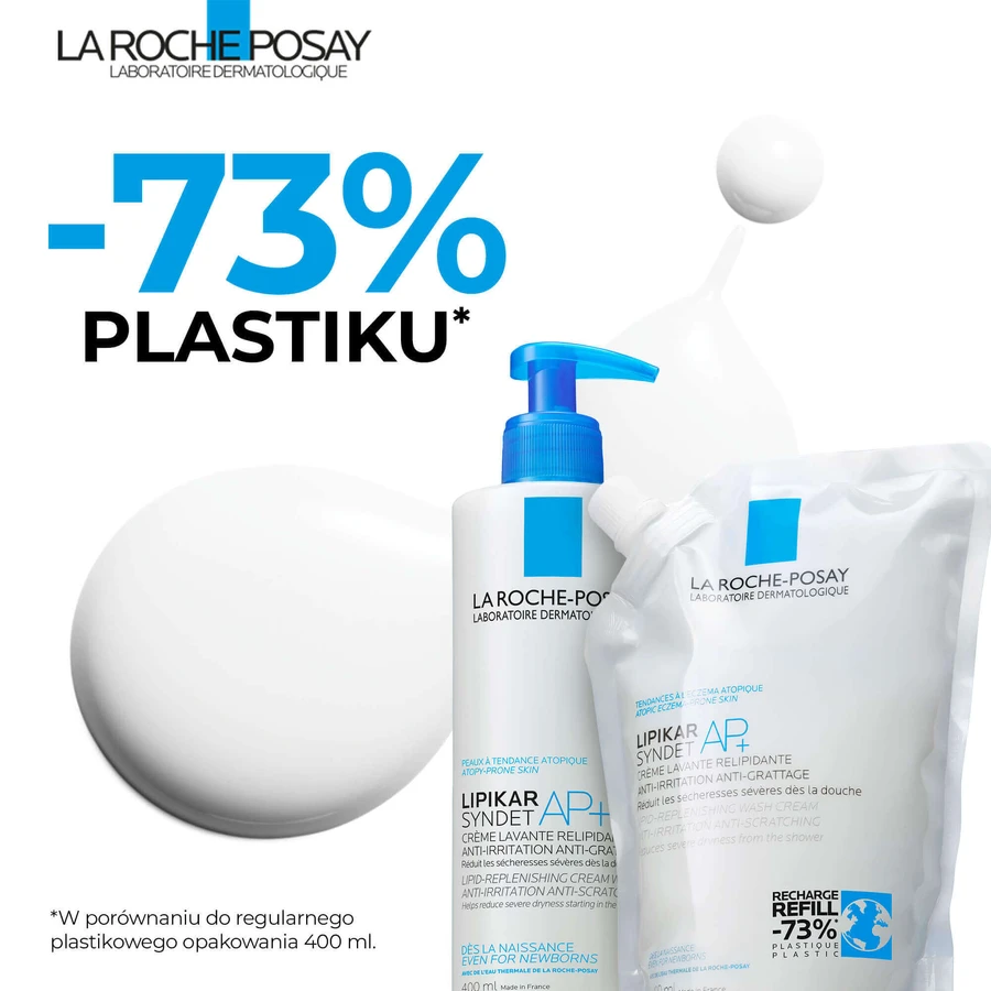 Набір La Roche-Posay Lipikar Syndet AP+, крем для вмивання з поповненням ліпідів, від народження, 400 мл + дозатор, 400 мл + безкоштовна упаковка: ціни та характеристики