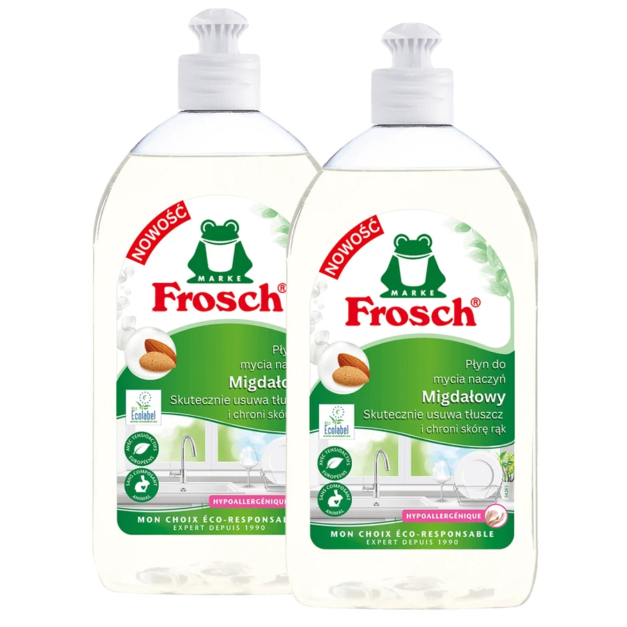 Набор Frosch, жидкость для мытья посуды, миндаль, 2 x 500 мл: цены и характеристики