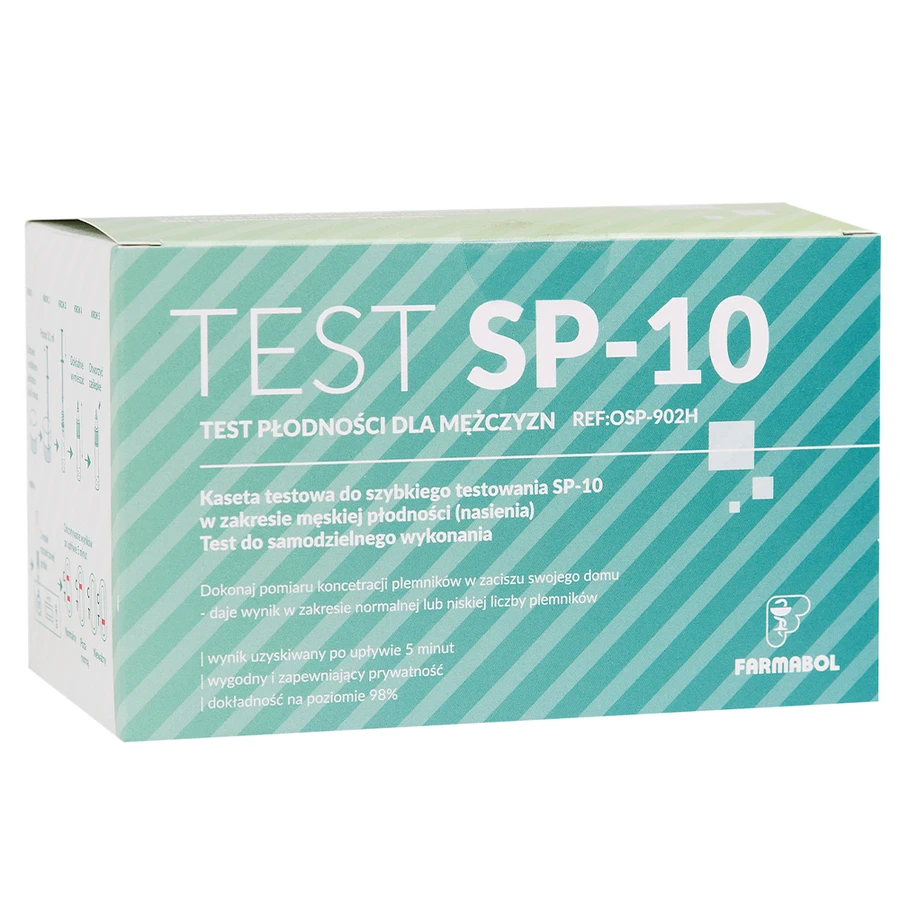 Farmabol Test SP-10, домашній тест на фертильність для чоловіків для визначення концентрації сперматозоїдів у спермі, касета, 1 шт.: ціни та характеристики