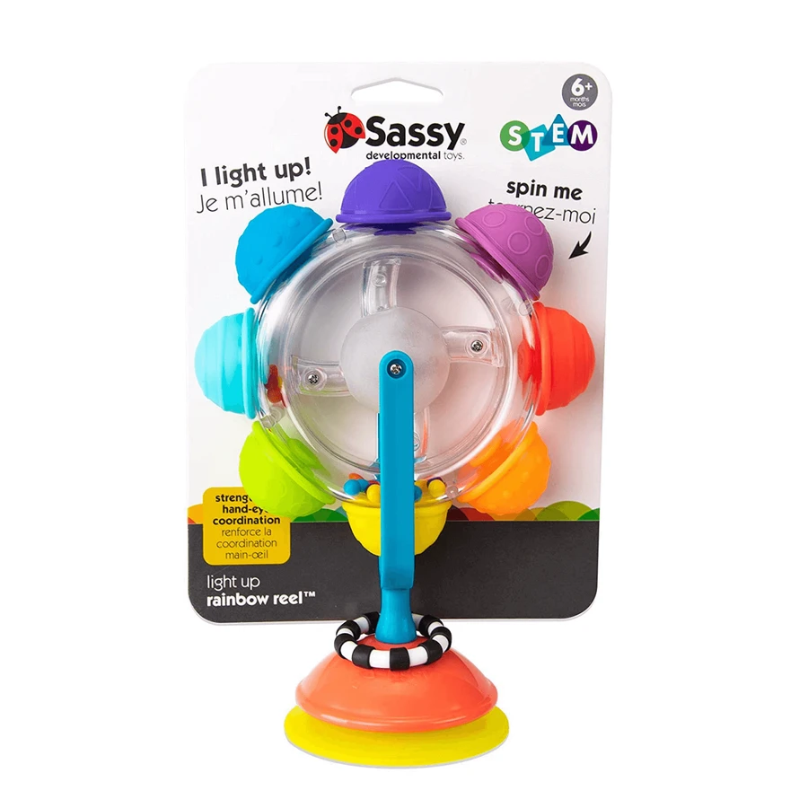 Sassy, сенсорная игрушка, светящееся колесо, присоска, от 6 месяцев, 1 штука: цены и характеристики