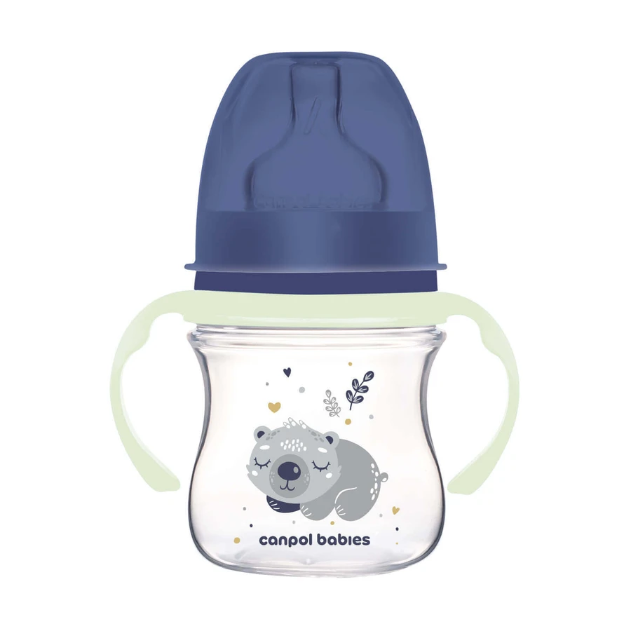 Canpol Babies EasyStart, пляшечка проти кольок, з широким горлом, Сонна коала, синя, від народження, 120 мл: ціни та характеристики