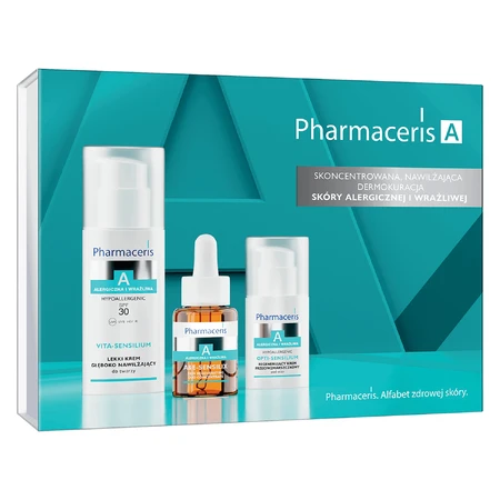 Набір Pharmaceris A 2025, легкий глибоко зволожуючий крем, SPF 30, 50 мл + регенеруючий дуо-концентрат, 30 мл + регенеруючий крем для шкіри навколо очей проти зморшок, 15 мл: ціни та характеристики