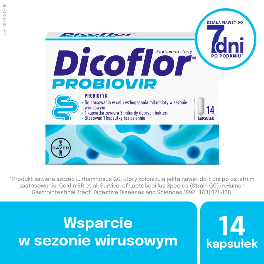 Дикофлор Пробіовір, для дітей від 3 років та дорослих, 14 капсул: ціни та характеристики