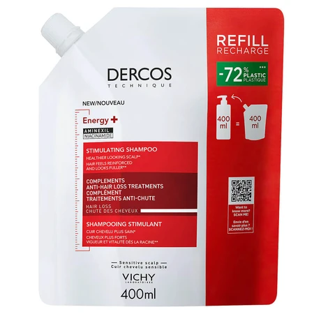 Vichy Dercos Energy+, шампунь для зміцнення волосся, запасний, 400 мл: ціни та характеристики