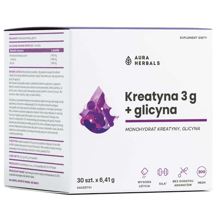 Aura Herbals Креатин 3 г, моногидрат + глицин, 30 пакетиков: цены и характеристики