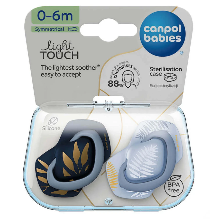 Canpol Babies, пустушка, силіконова, симетрична, золото, синя, 0-6 місяців, 2 шт.: ціни та характеристики