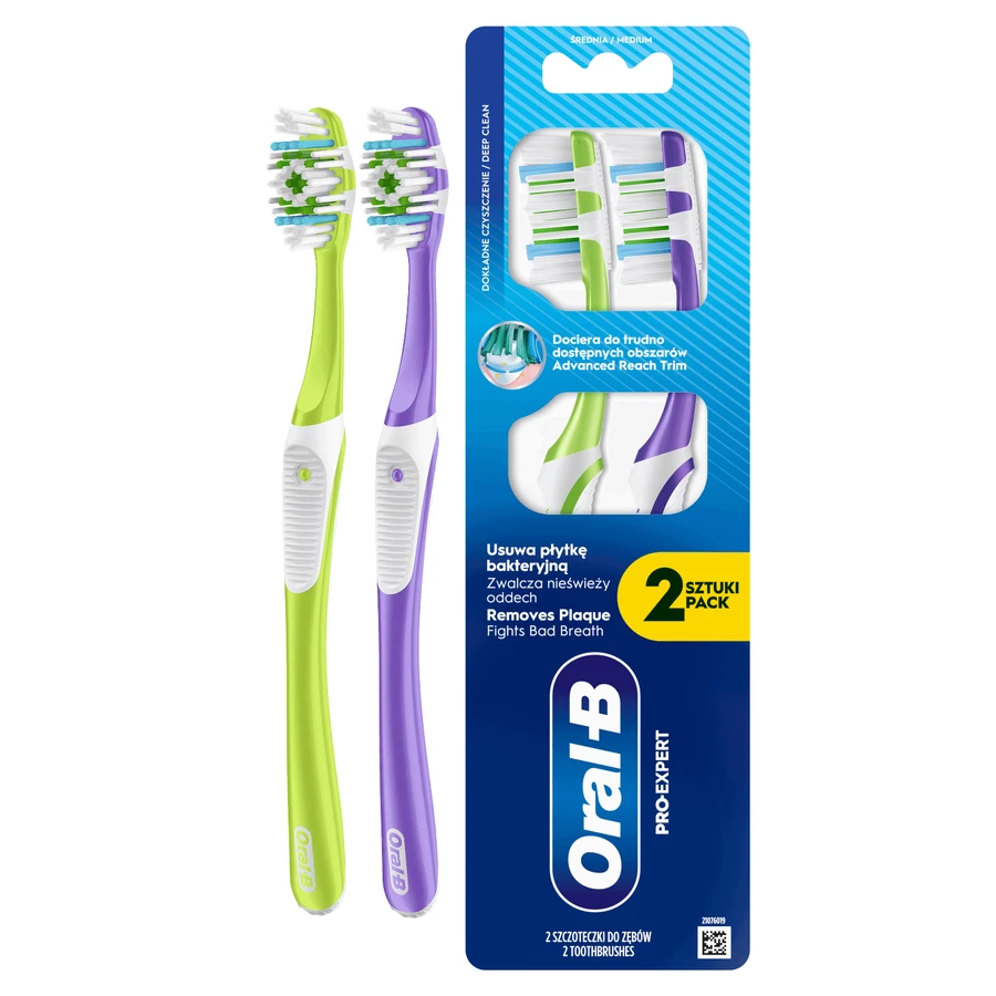 Oral-B Pro-Clean, зубная щетка, средняя, 2 штуки: цены и характеристики