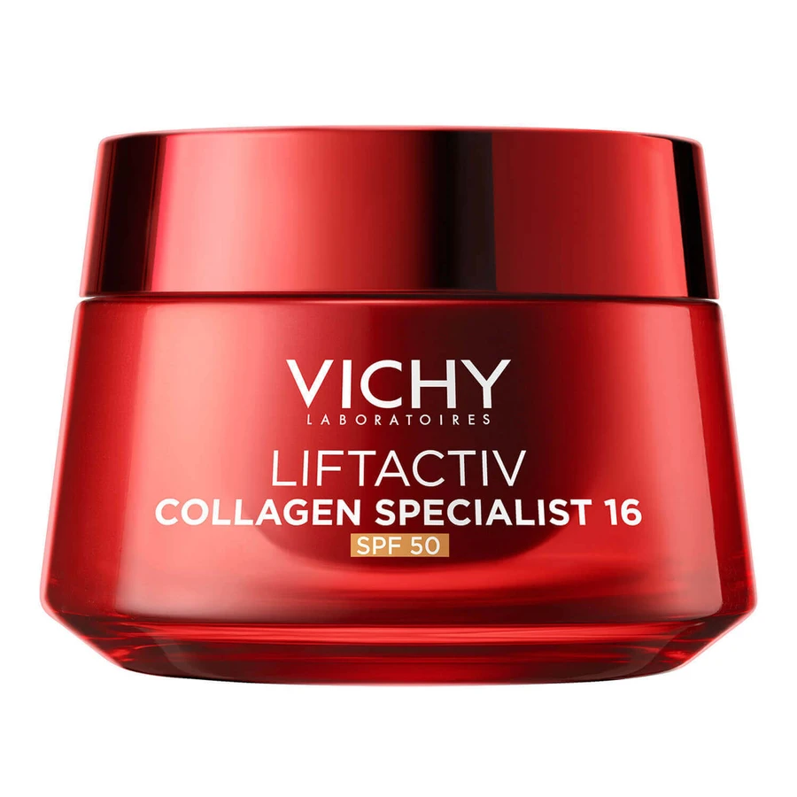 Набір Vichy Liftactiv Collagen Specialist 16, Денний крем, SPF 50, 50 мл + Крем для обличчя, основний, 50 мл + Легкий флюїд SPF 50+, 15 мл + косметичка безкоштовно: ціни та характеристики