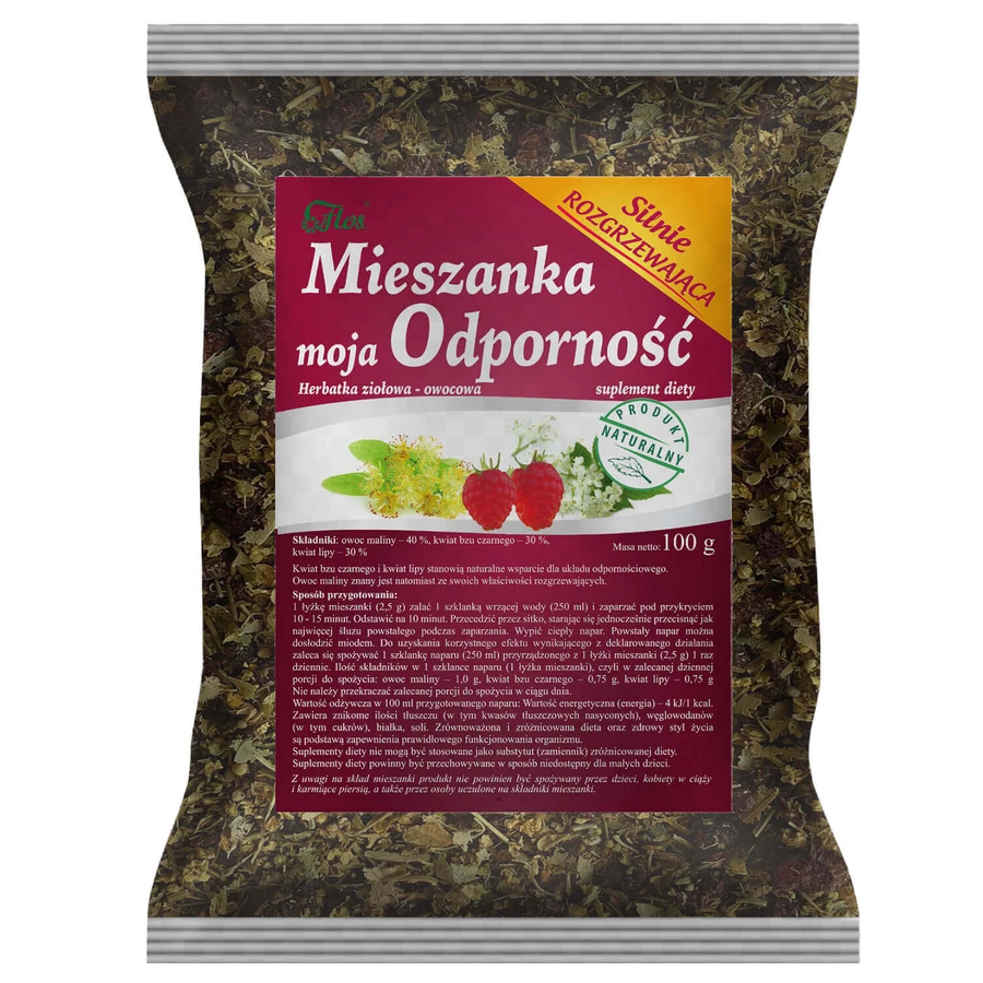Flos Mieszanka Moja Odporność, трав'яний і фруктовий чай, 100 г: ціни та характеристики
