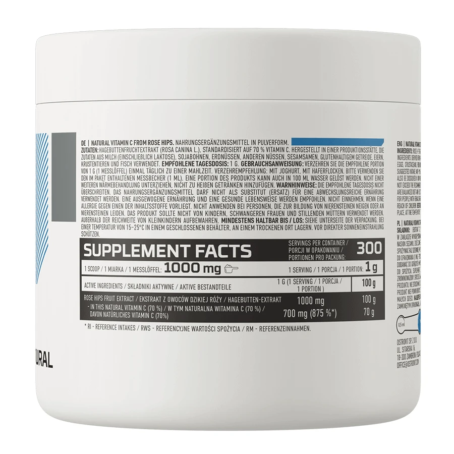 OstroVit Natural Vitamin C from Rose Hips, натуральний вітамін С з шипшини, 300 г: ціни та характеристики