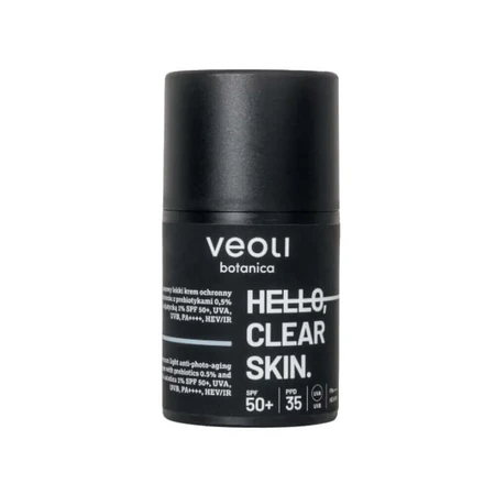 Veoli Botanica Hello, Clear Skin, крем проти фотостаріння широкого спектру дії, для шкіри з недосконалостями, SPF 50+, 50 мл: ціни та характеристики