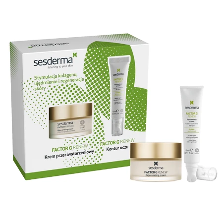 Набір Sesderma Factor G Renew, крем для обличчя, 50 мл + крем для покращення контуру очей, 15 мл: ціни та характеристики