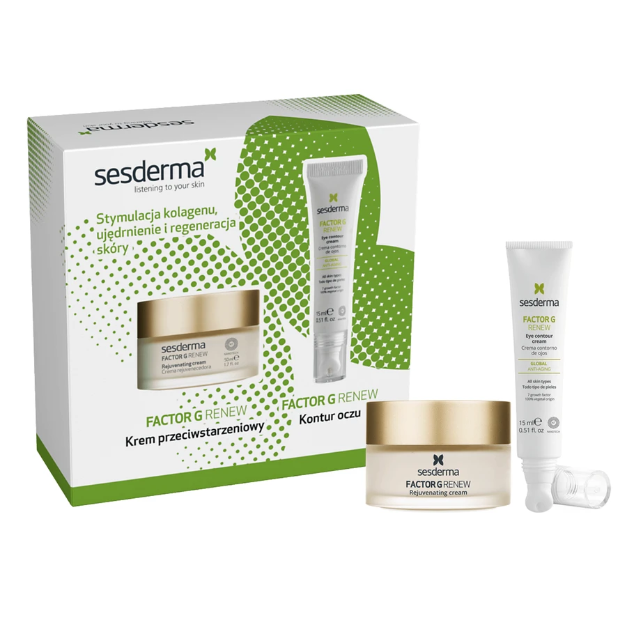 Набір Sesderma Factor G Renew, крем для обличчя, 50 мл + крем для покращення контуру очей, 15 мл: ціни та характеристики