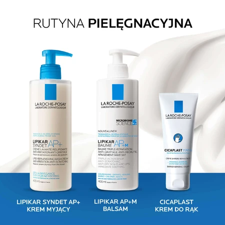Набір La Roche-Posay Cicaplast Baume B5+, заспокійливий регенеруючий лосьйон, 100 мл + Lipikar Baume AP+M, лосьйон для тіла, від народження, 400 мл + коробка з міні-продуктами безкоштовно: ціни та характеристики