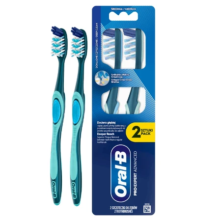 Oral-B Pro-Clean Advanced, зубная щетка, средняя, 2 штуки: цены и характеристики