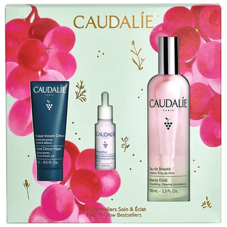Caudalie Beauty Elixir, освітлююча вода, 100 мл + Vinoclean, детоксикуюча маска, 15 мл та сироватка Vinoperfect, 10 мл у подарунок: ціни та характеристики