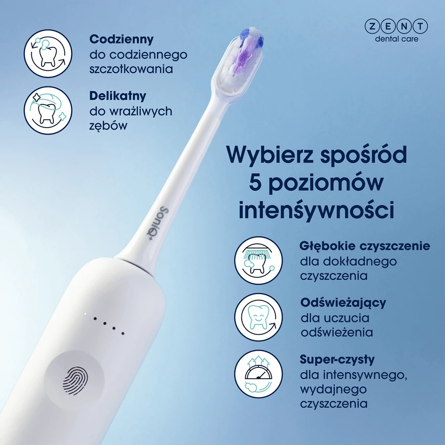 Zent SoniQ+ 60° Dual Motion, звукова ротаційна зубна щітка з обертанням на 60°: ціни та характеристики