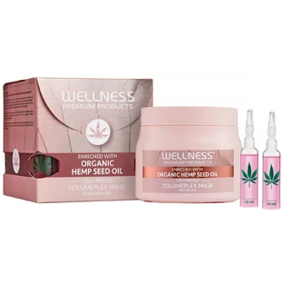 Wellness Premium Products VolumePlex, зволожуюча маска для тонкого волосся, 500 мл + 4 ампули по 10 мл безкоштовно