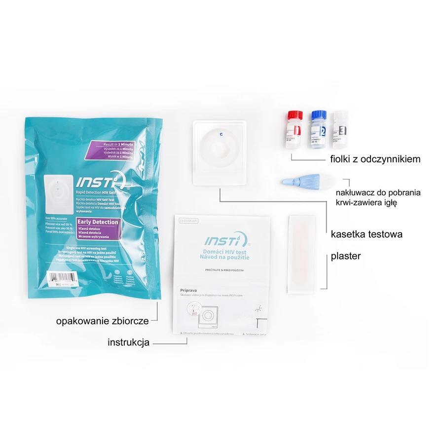 Самотест Insti Rapid Detection HIV, быстрый домашний анализ крови для выявления ВИЧ, 1 штука: цены и характеристики