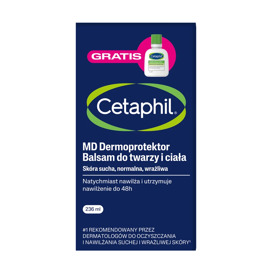 Cetaphil MD Dermoprotector, лосьйон для обличчя та тіла, 236 мл + лосьйон для обличчя та тіла, міні-продукт, 29 мл безкоштовно: ціни та характеристики
