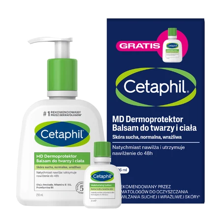 Cetaphil MD Dermoprotector, лосьйон для обличчя та тіла, 236 мл + лосьйон для обличчя та тіла, міні-продукт, 29 мл безкоштовно: ціни та характеристики