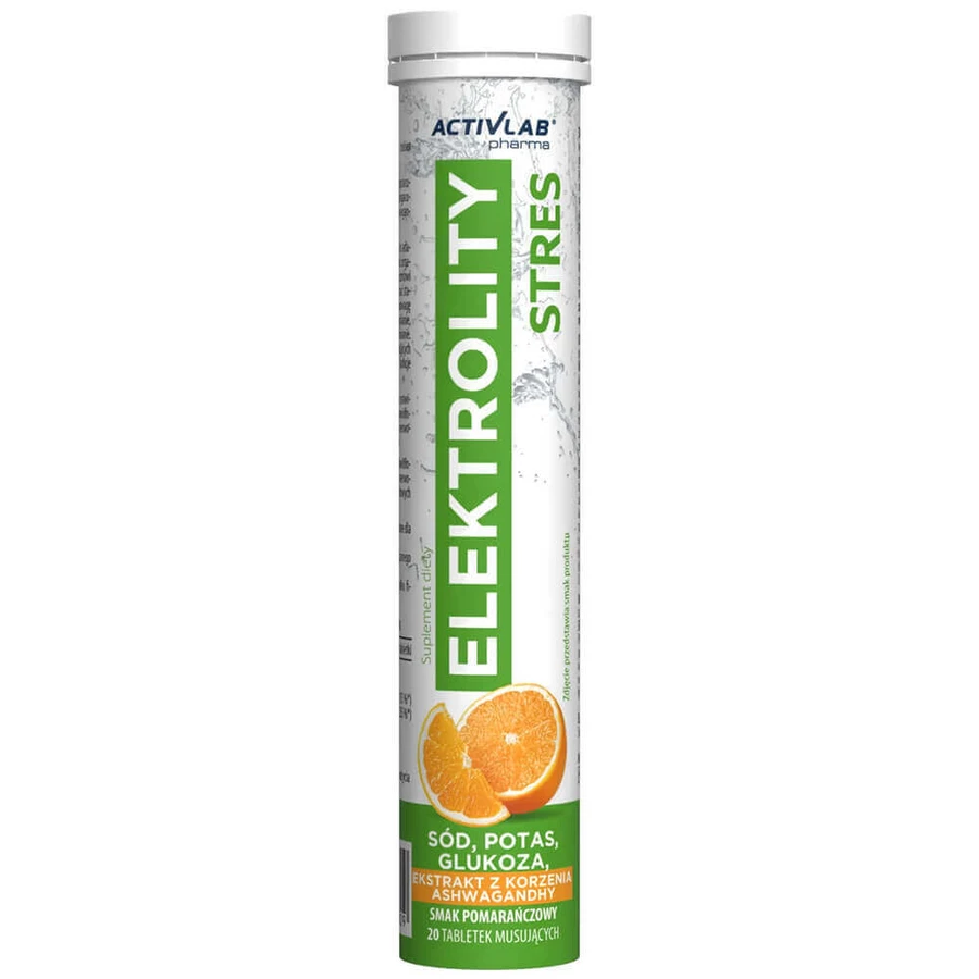 Activlab Pharma Elektrolity Stres, апельсиновий смак, 20 шипучих таблеток: ціни та характеристики