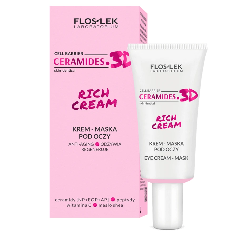 Floslek Laboratorium Ceramides. 3D Rich Cream, крем-маска для повік, 30 мл: ціни та характеристики
