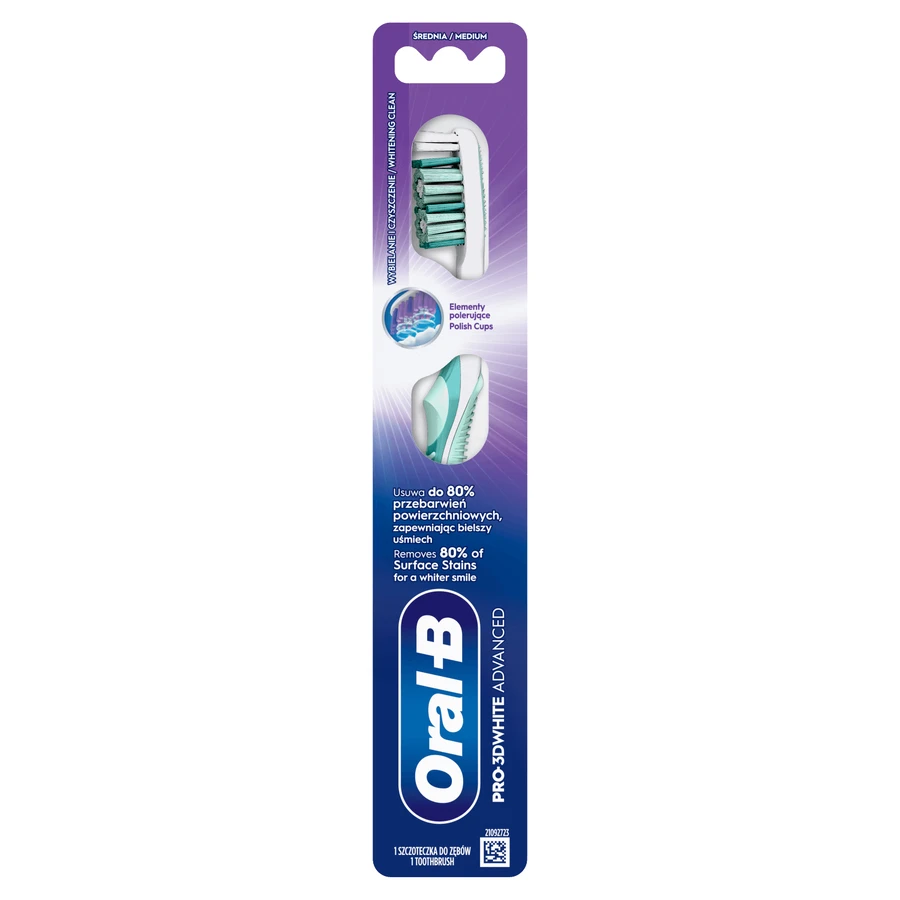 Зубна щітка Oral-B Pro-3D White Advanced, середня, 1 шт.: ціни та характеристики