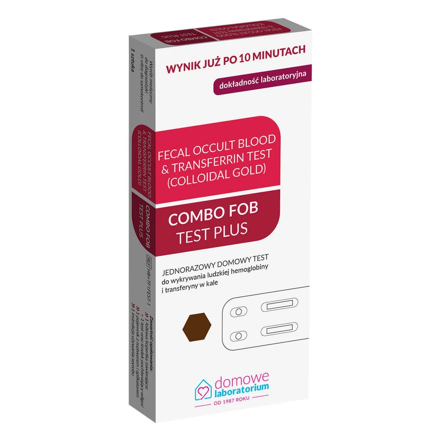 Домашняя лаборатория Combo Fob Plus, тест для определения гемоглобина и трансферрина в фекалиях, 1 штука: цены и характеристики
