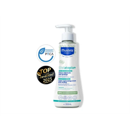 Крем для тіла Mustela Stelatopia+ Organic Lipid-Replenishing Anti-Itching ліпідовідновлювальний, проти свербежу, 2 шт. по 300 мл: ціни та характеристики